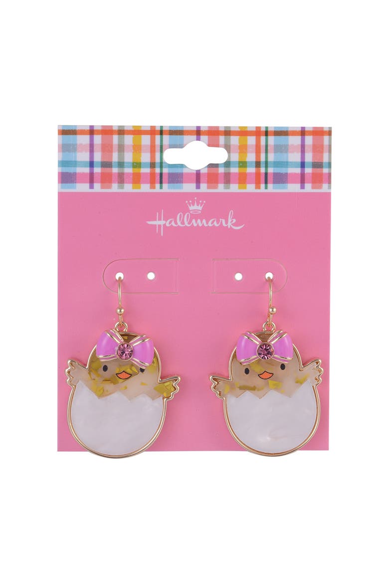 Easter Baby Chick Earrings, Alternate, color, White