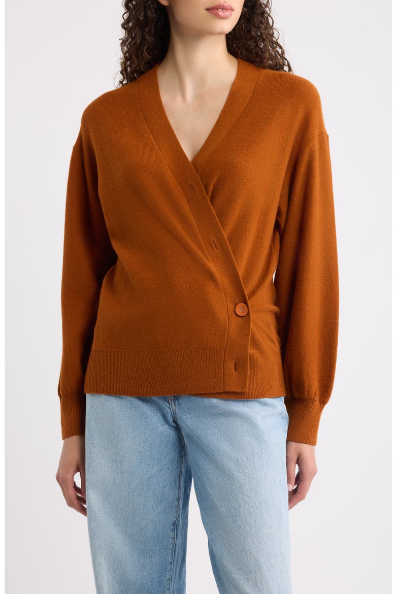 Wool & Cashmere Cardigan, Main, color, OCHRE
