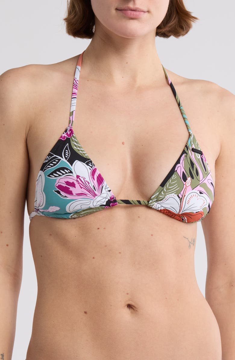 Roxy Mini Tiki Triangle Bikini Top, Main, color, 