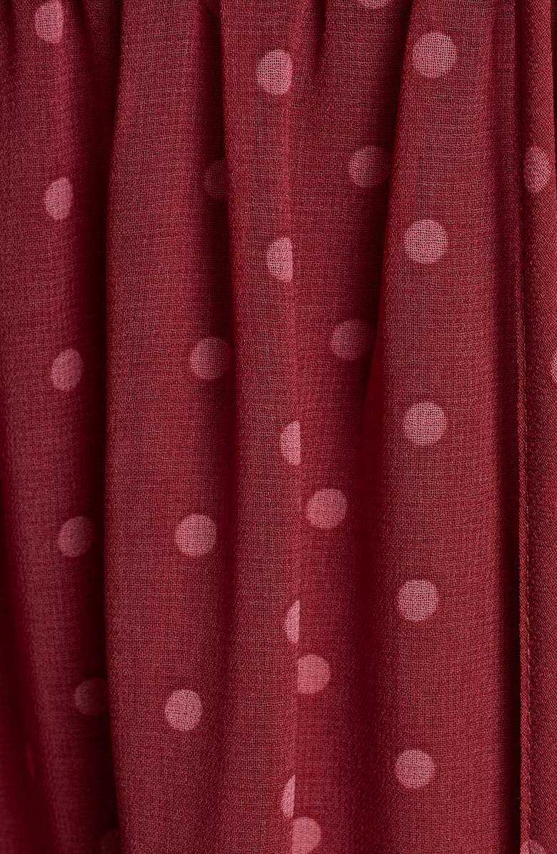 BCBG Polka Dot Short Sleeve Woven Dress, Alternate, color, Toscana Clay.bellini Blush