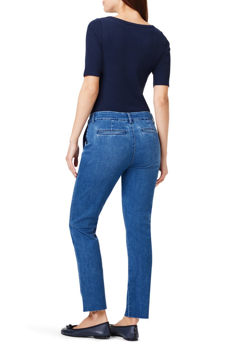 Raw Hem Ankle Straight Leg Trouser Jeans, Alternate, color, GULFSTREAM