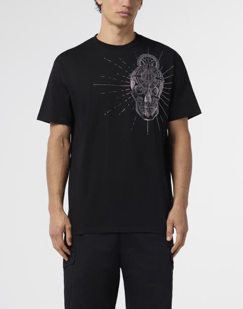 Round Neck T-Shirt Skull Stones Men