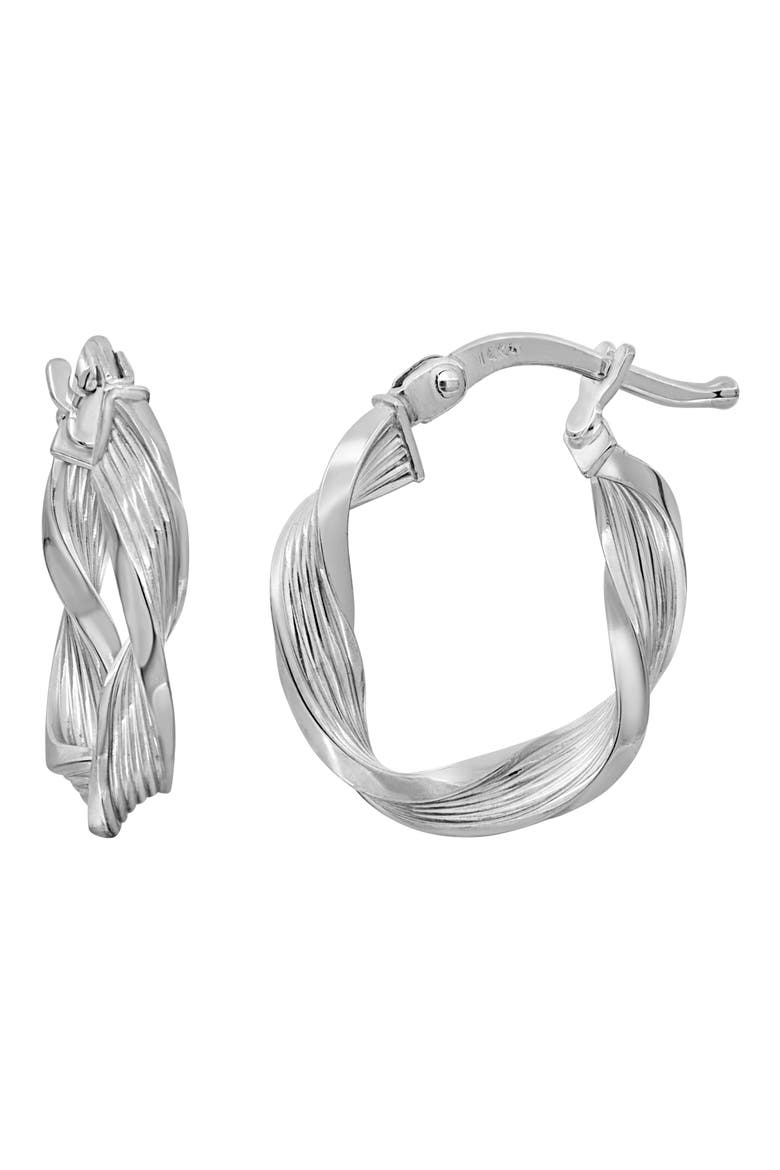 BLG 14K White Gold Hoop Earrings (Nordstrom Exclusive), Main, color, 14K WHITE GOLD