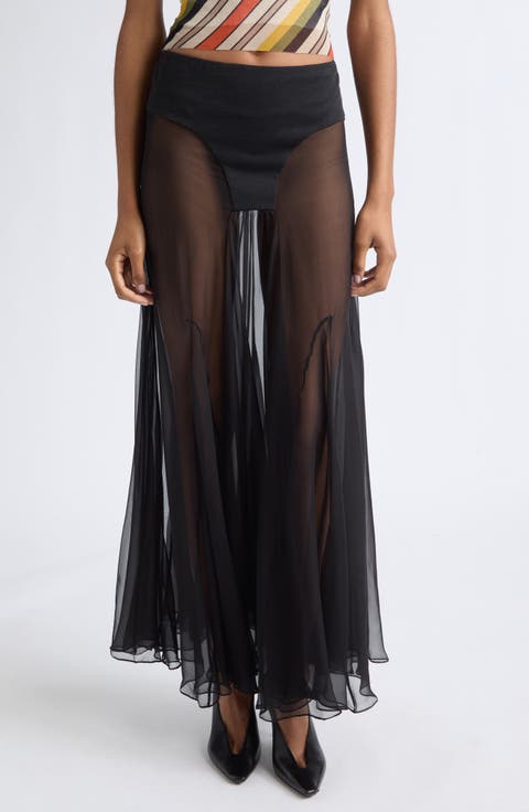 Mixed Media Maxi Skirt
