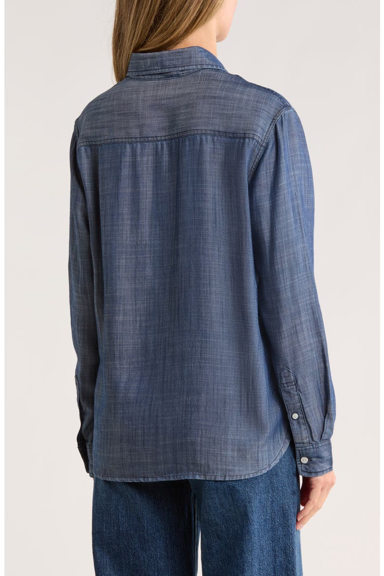 Loose Fit Denim Button-Up Shirt, Alternate, color, DARK WASH