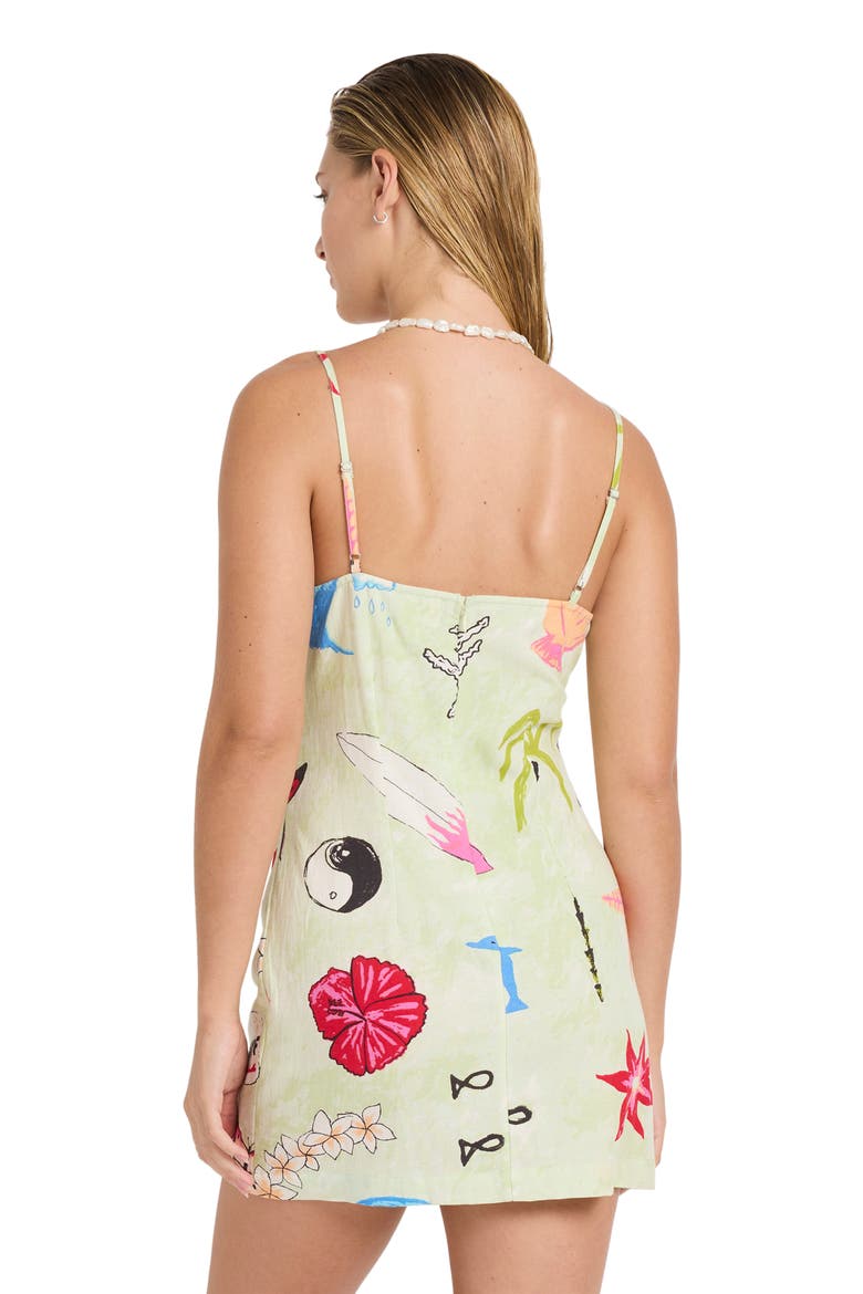 Lottie Hall Print Sleeveless Minidress, Alternate, color, SUNNY LIME