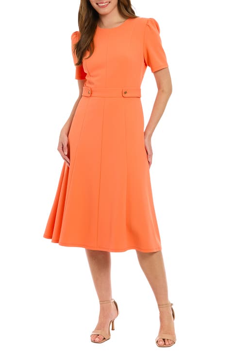 Side Tab Fit & Flare Dress (Petite)