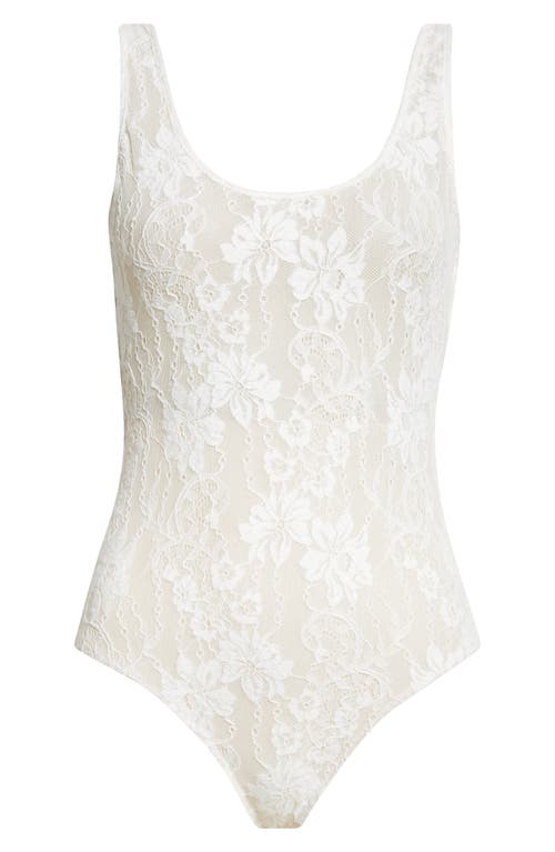 Zimmermann Scoop Neck Lace Bodysuit In Cream