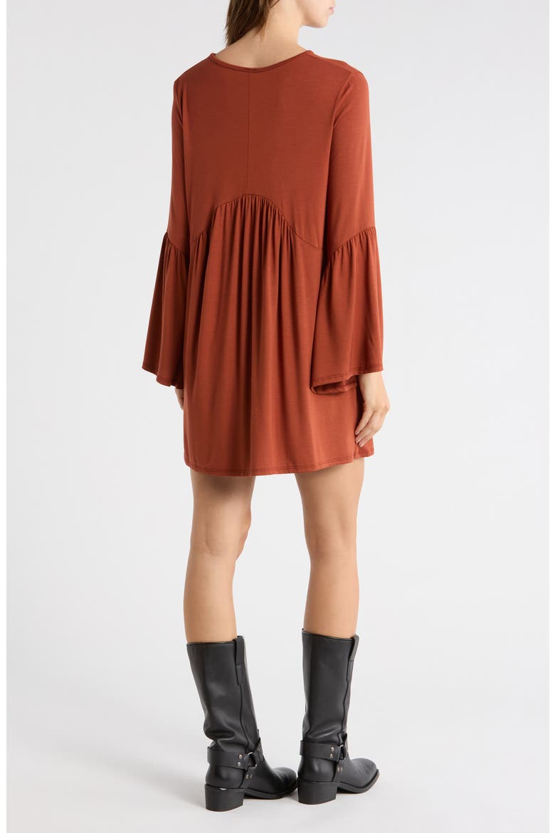 Bell Sleeve Swing Dress, Alternate, color, HAZELNUT