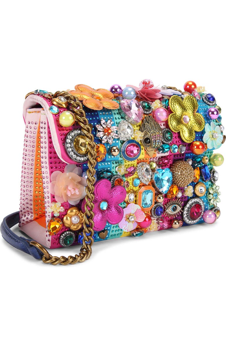 Kurt Geiger London Medium Kensington Tutti Fruitti Embellished Shoulder Bag, Alternate, color, Blue Multi