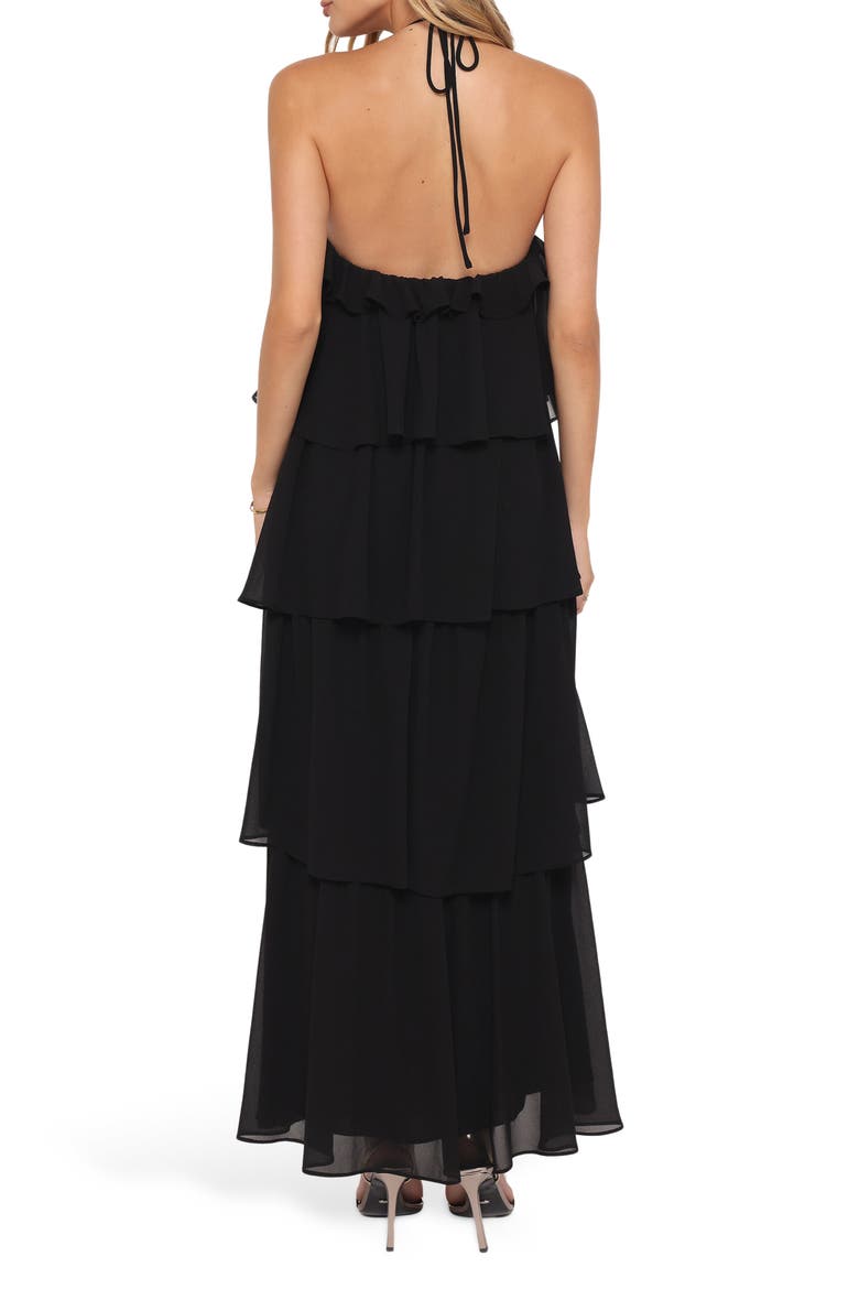 Chasity Halter Neck Maxi Dress, Alternate, color, BLACK