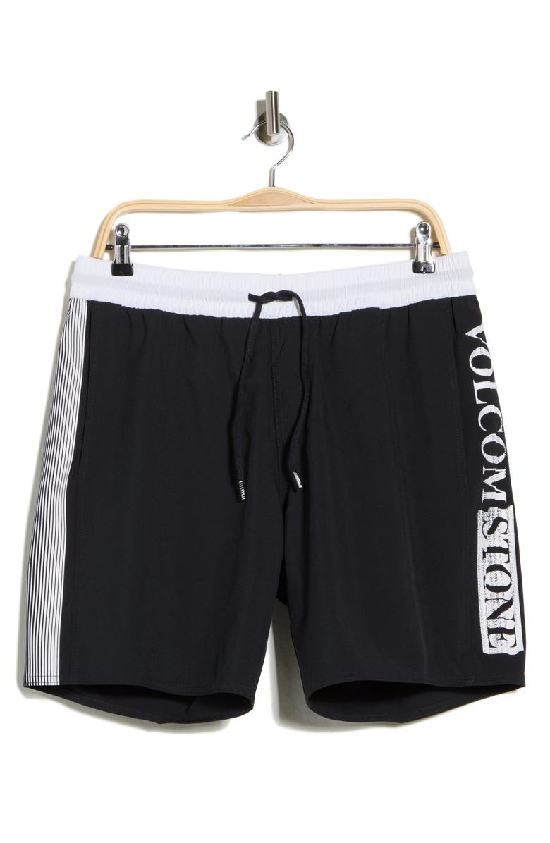 Volcom Jones Swim Trunks, Main, color, Black