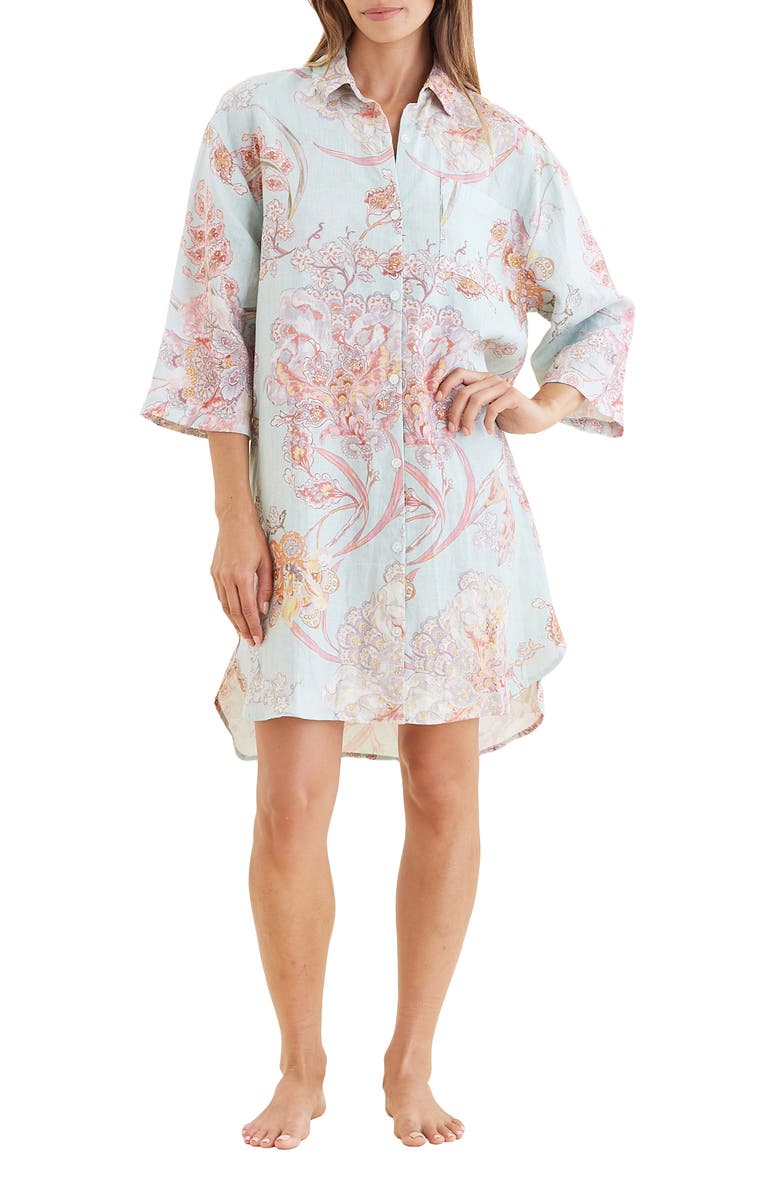 Papinelle Coco Resort Linen Nightshirt, Main, color, 