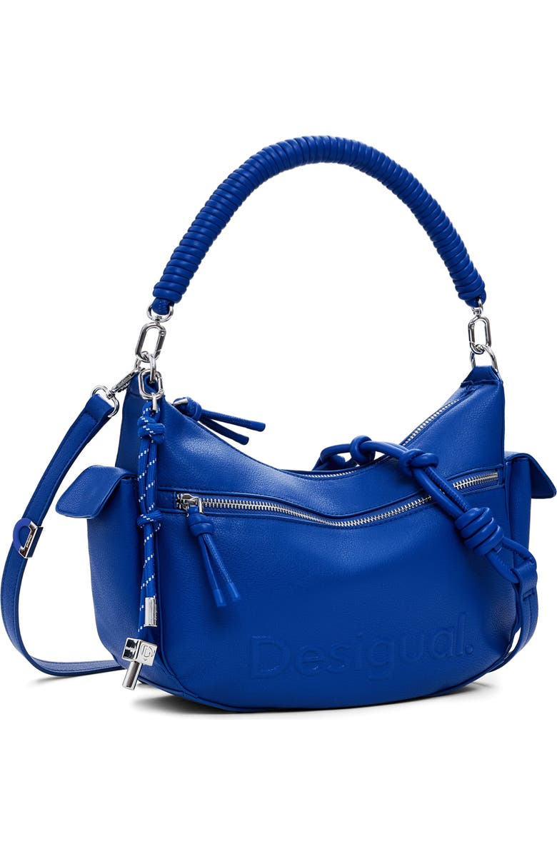 Desigual Faux Leather Shoulder Bag, Alternate, color, Royal Blue