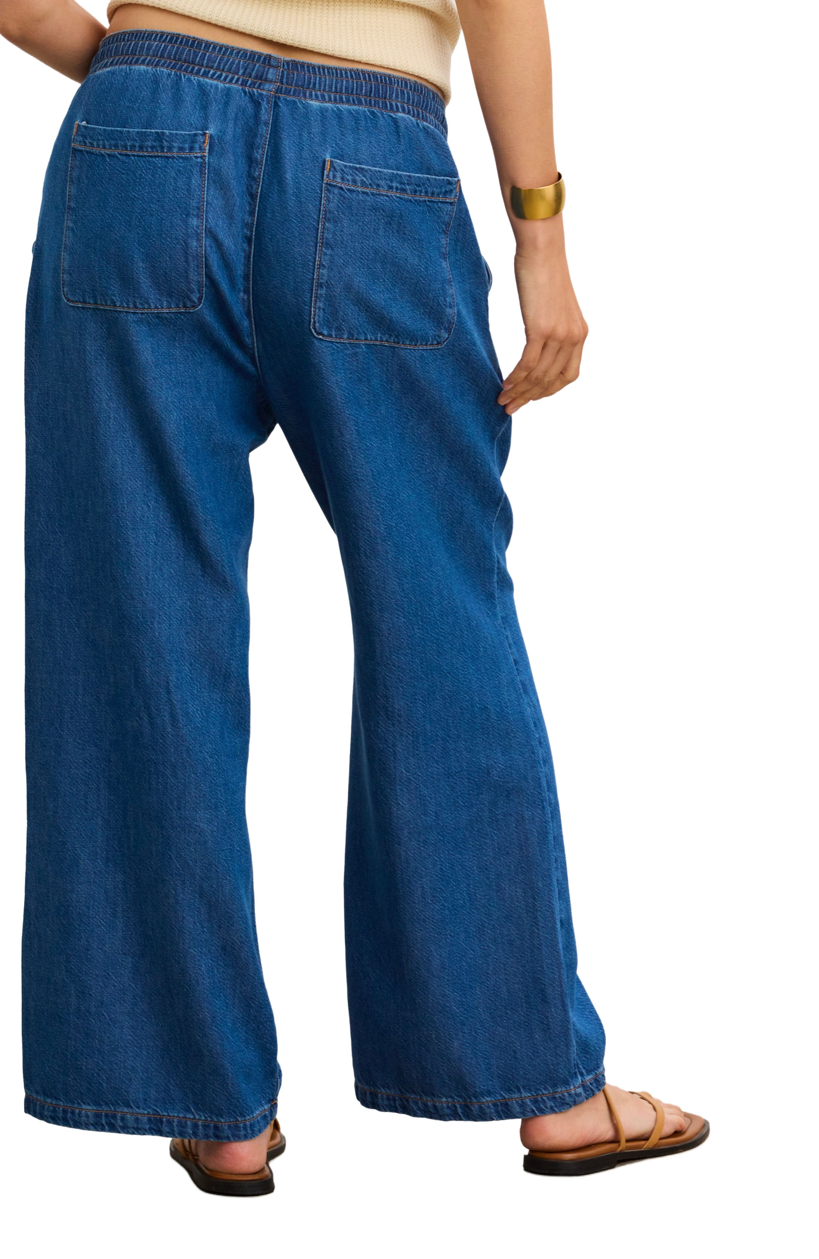 The Drapey Denim Wide Leg Pant (Women) | Nordstrom