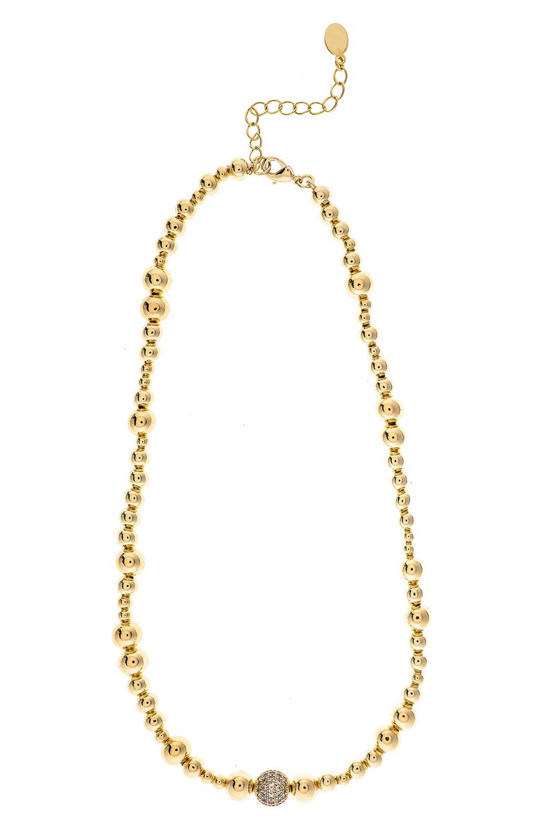 RIVKA FRIEDMAN Cubic Zirconia Beaded Necklace, Main, color, Gold / Cubic Zirconia