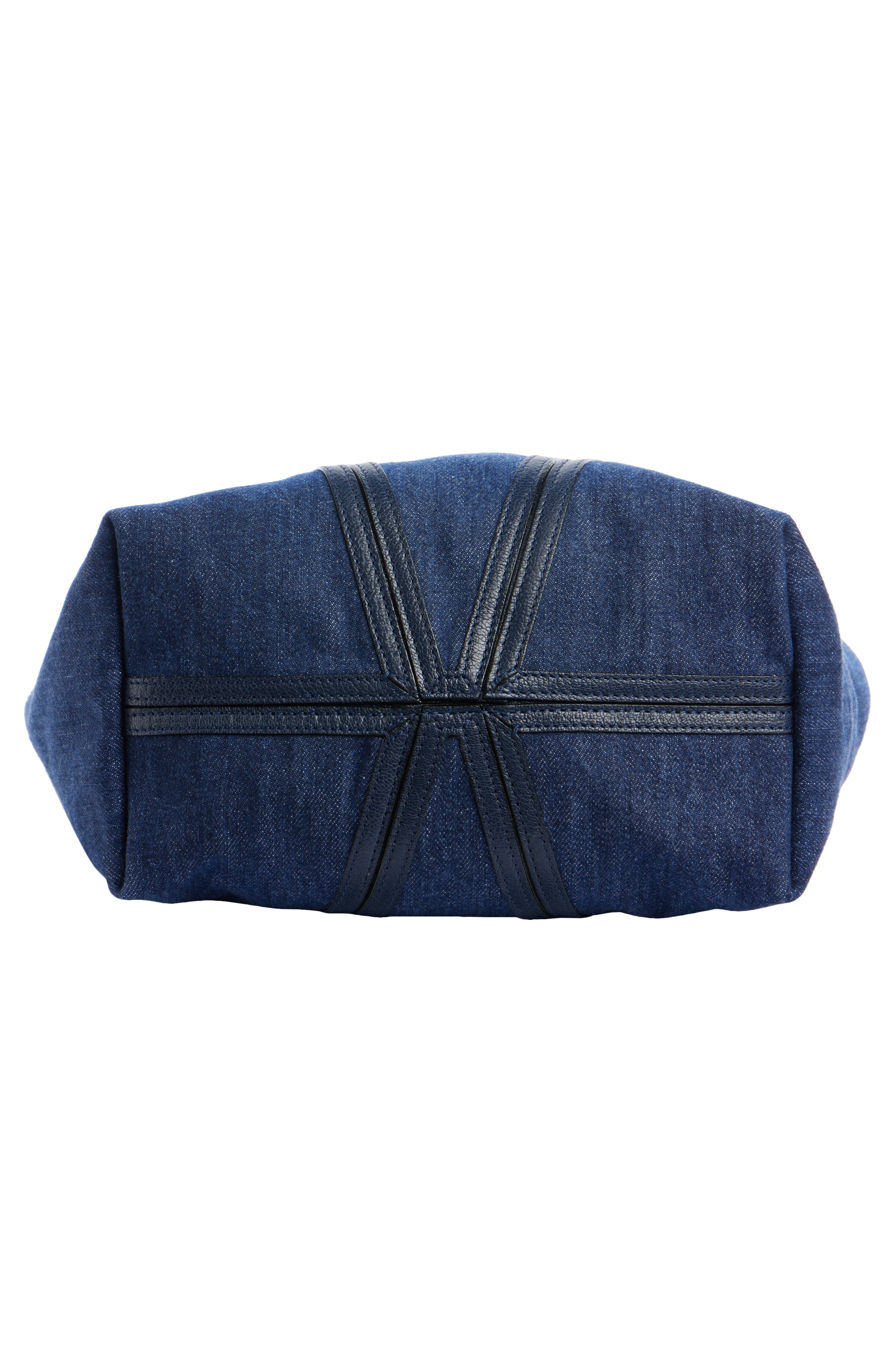 Chloé Spin Denim Tote, Alternate, color, Submarine Blue