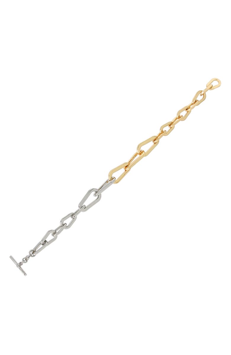 AllSaints Two-Tone Carabiner Chain Toggle Bracelet, Alternate, color,