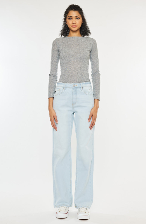 Kancan Muffy Mid Rise Boyfriend Jeans In Blue