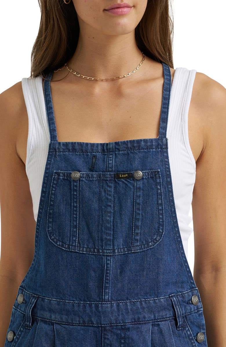 Lee Nonstretch Denim Romper, Alternate, color, Mid Pacific