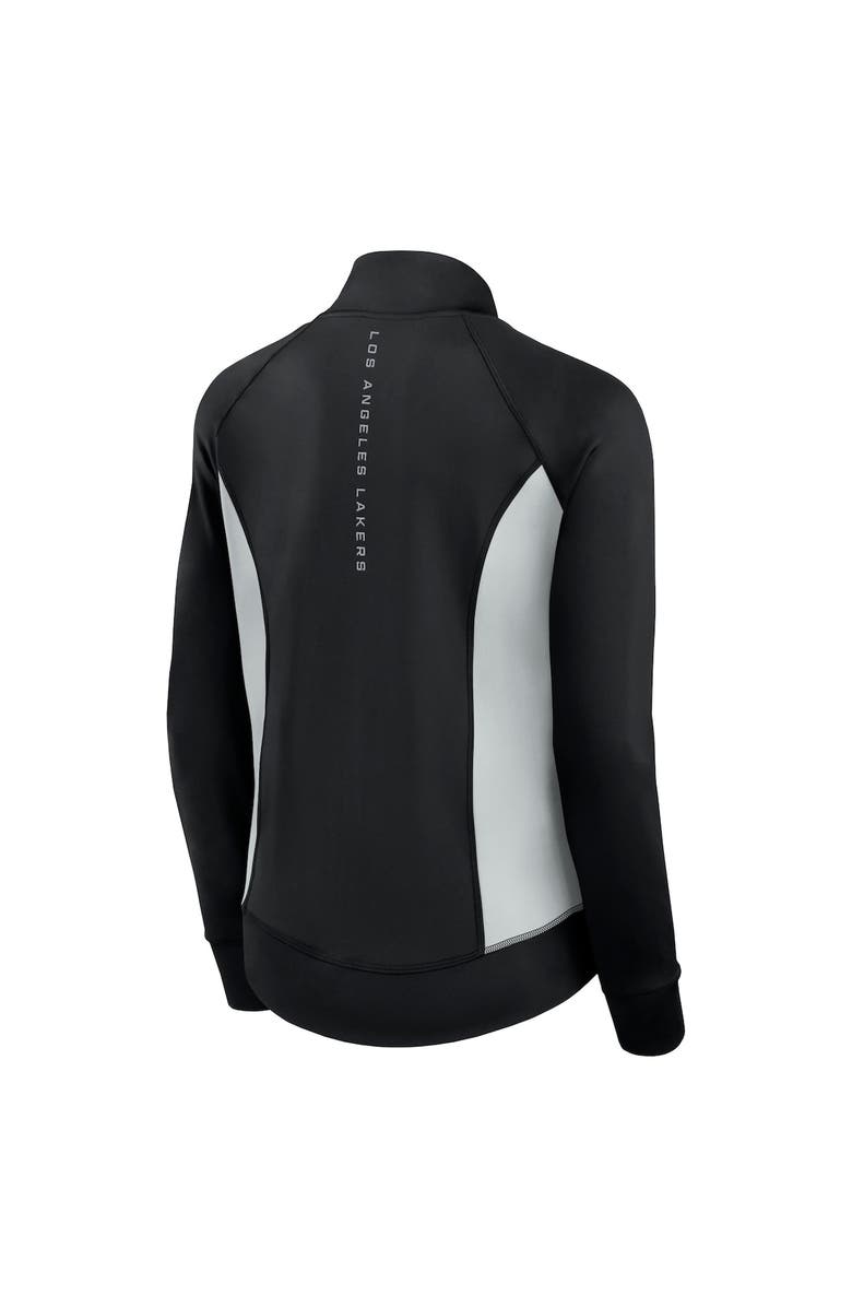 Fanatics Signature Women's Fanatics Signature Black Los Angeles Lakers Studio Fitted Full-Zip Gym Track Jacket, Alternate, color, Black