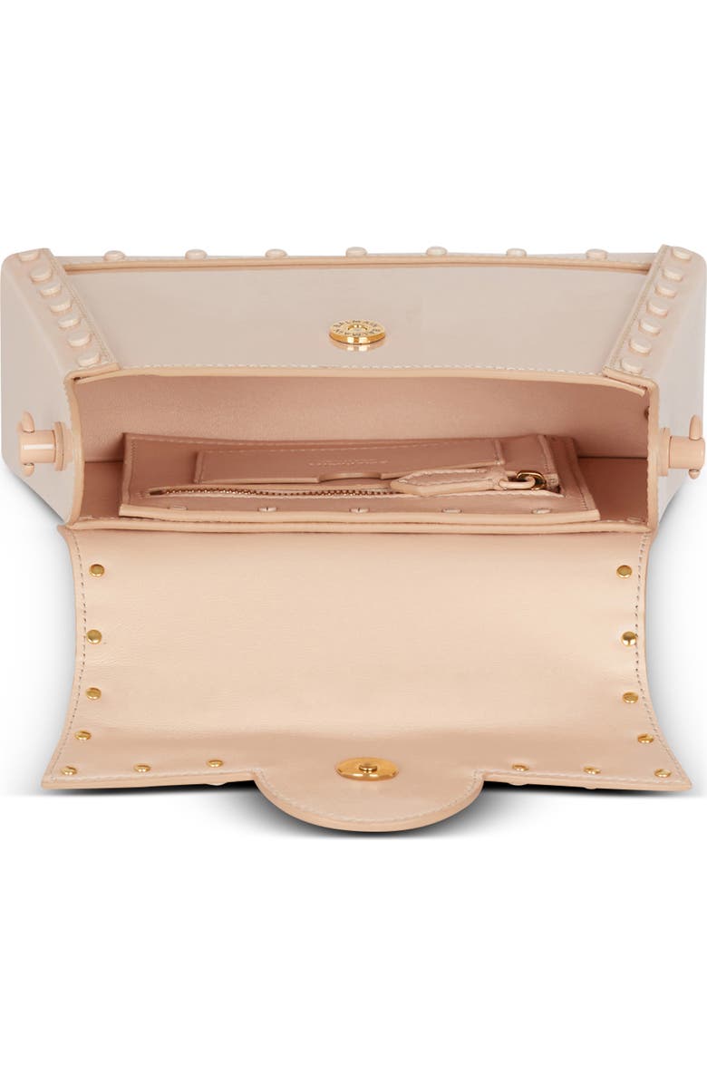 Balmain B-Buzz Dynasty Patent Leather Top Handle Bag, Alternate, color,