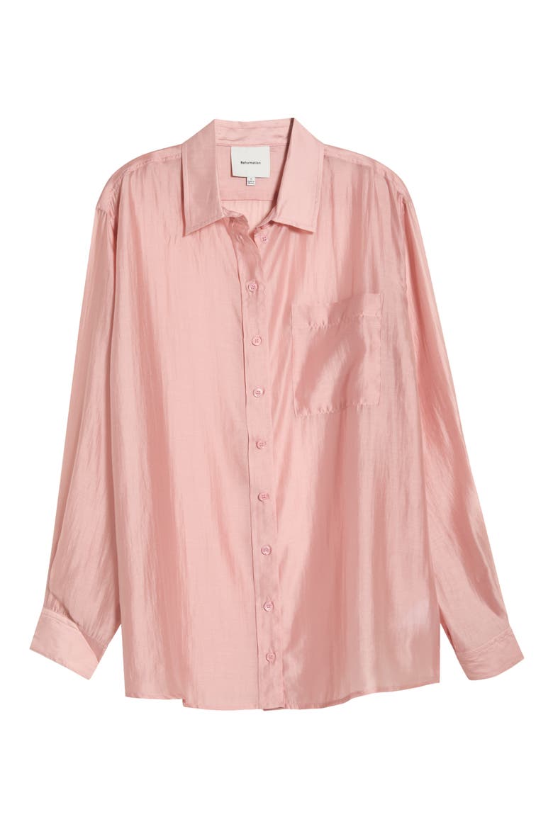 Eli Oversize Button-Up Shirt, Alternate, color, SHEER PINK