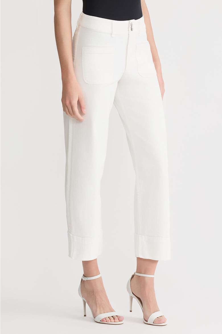 x Family Savvy Cropped Wide-Leg Jeans, Alternate, color, White