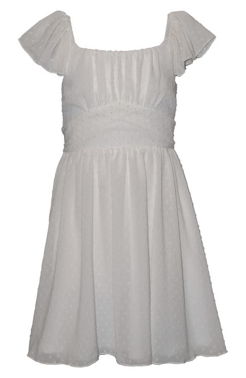 Kids' Clip Dot Flutter Sleeve Dress (Big Kid)