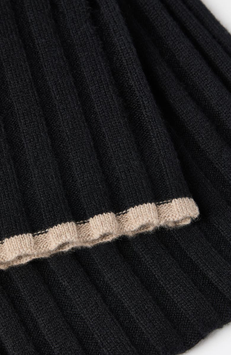 Brunello Cucinelli Cashmere rib knit scarf, Alternate, color, Black