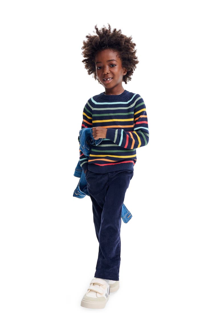 Kids Stretch Corduroy Drawstring Pant, Alternate, color, Navy