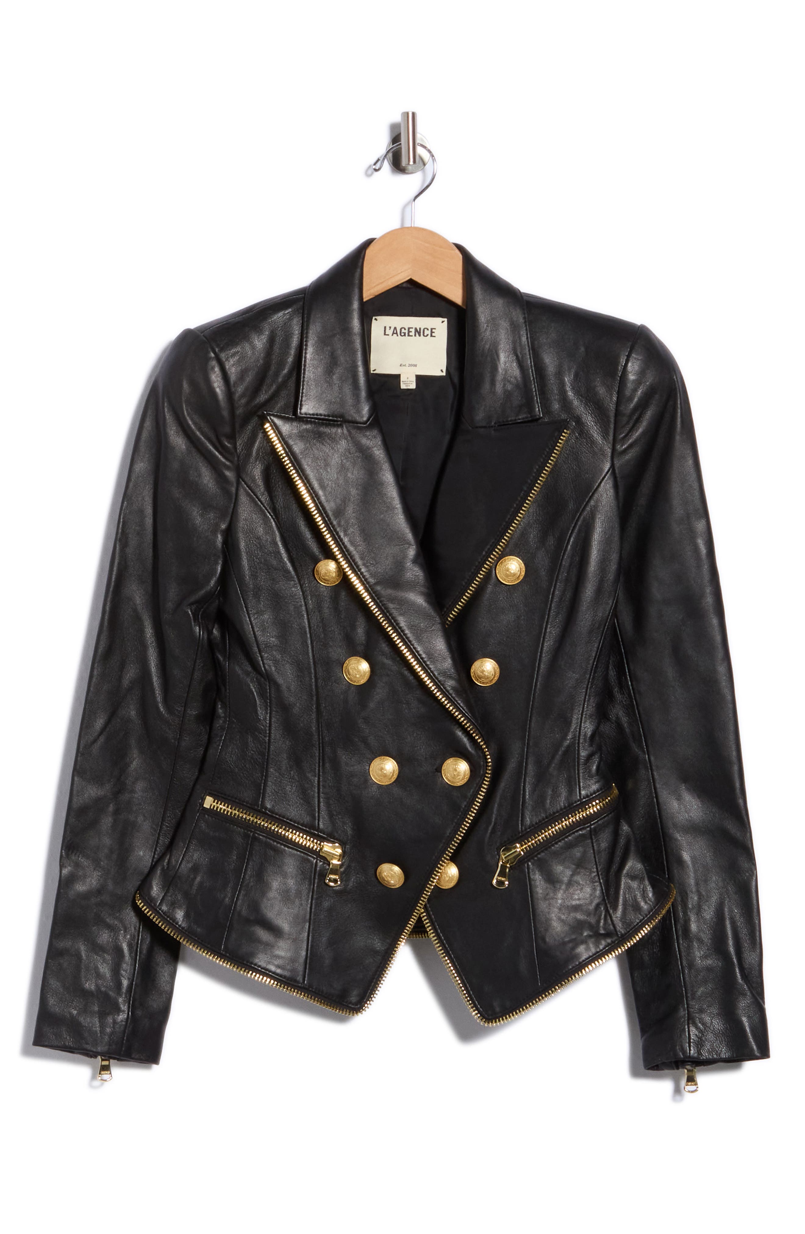 Ottilie Zip Leather Blazer