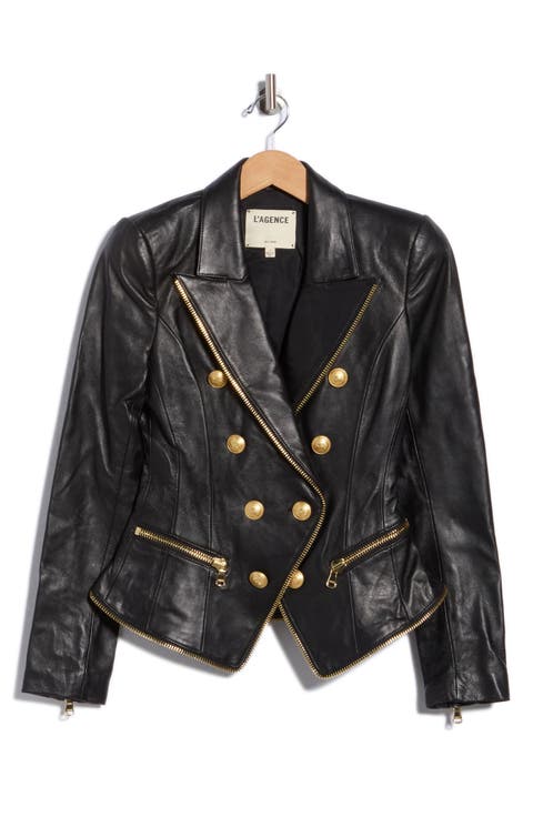 Ottilie Zip Leather Blazer