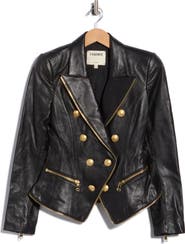 L'AGENCE Ottilie Zip Leather Blazer