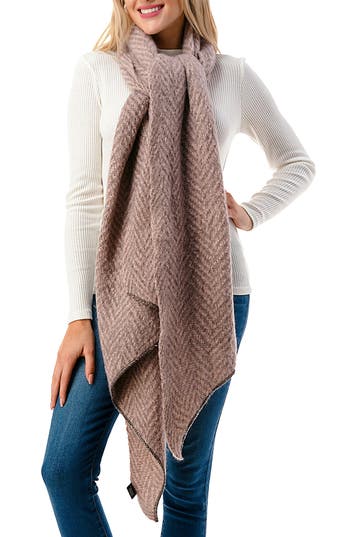 Marcus Adler Metallic Chevron Scarf In Pink