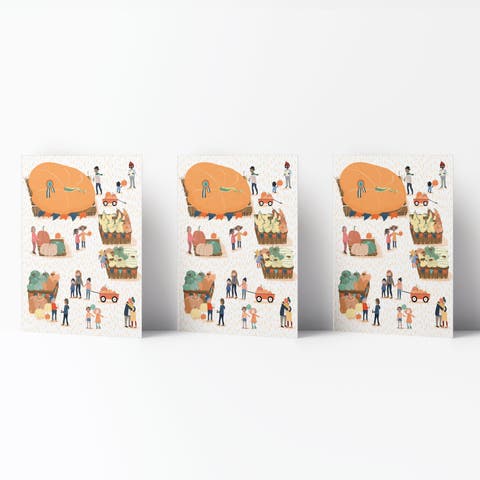 Pumpkin Thanksgiving Fall/Autumn Greeting Card Pack Sets (3 ct)