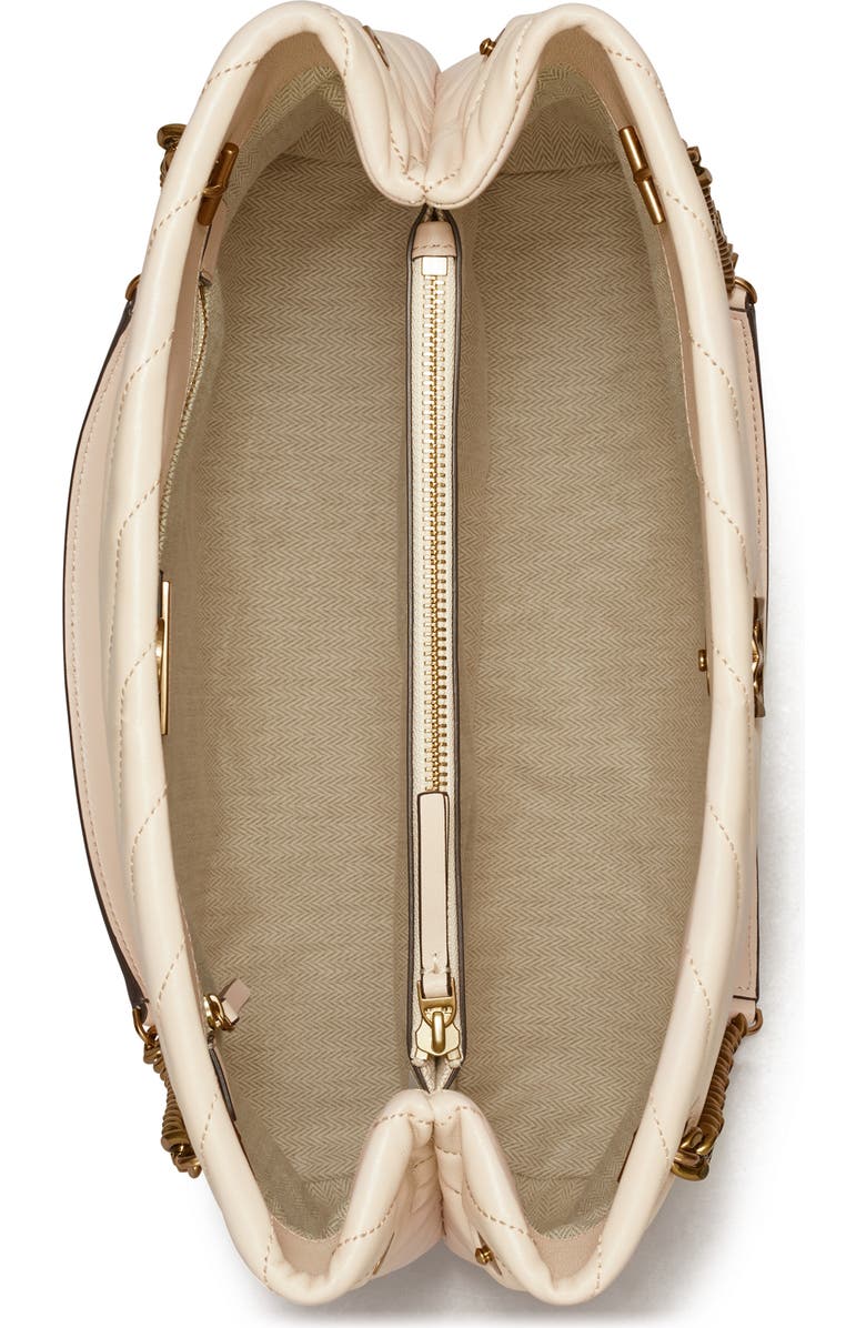 Tory Burch Kira Chevron Tote, Alternate, color, New Cream