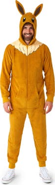 OppoSuits Pokémon™ Eevee Hooded Long Sleeve Fleece Jumpsuit