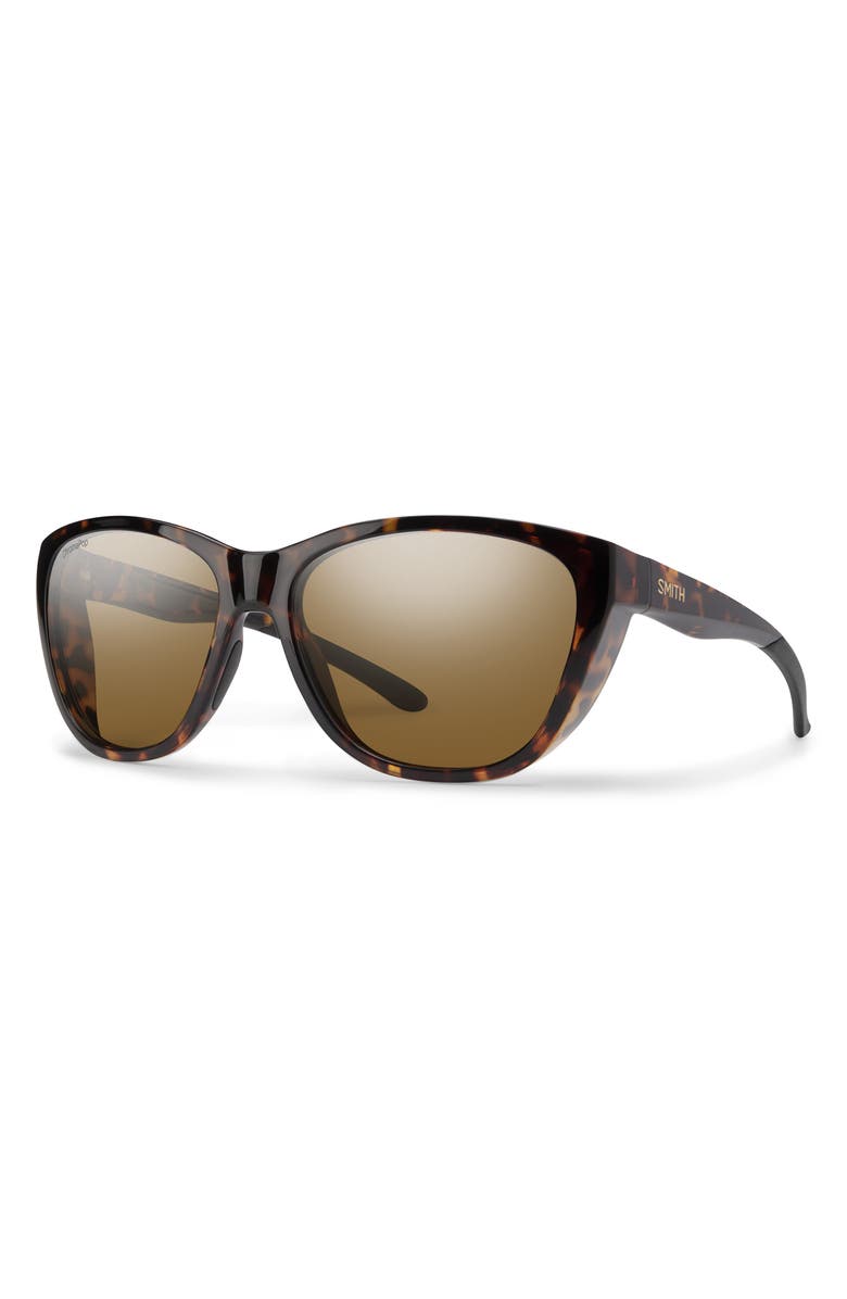 Smith Shoal 58mm ChromaPop Polarized Wraparound Sunglasses, Alternate, color, Tortoise / Chromapop Glass Polarized Brown
