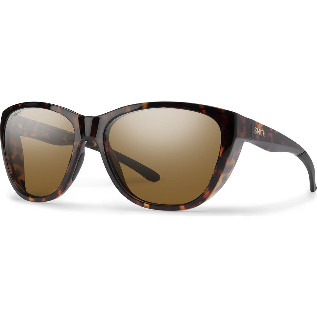 Smith Shoal 58mm Chromapop Polarized Wraparound Sunglasses In Tortoise/brown