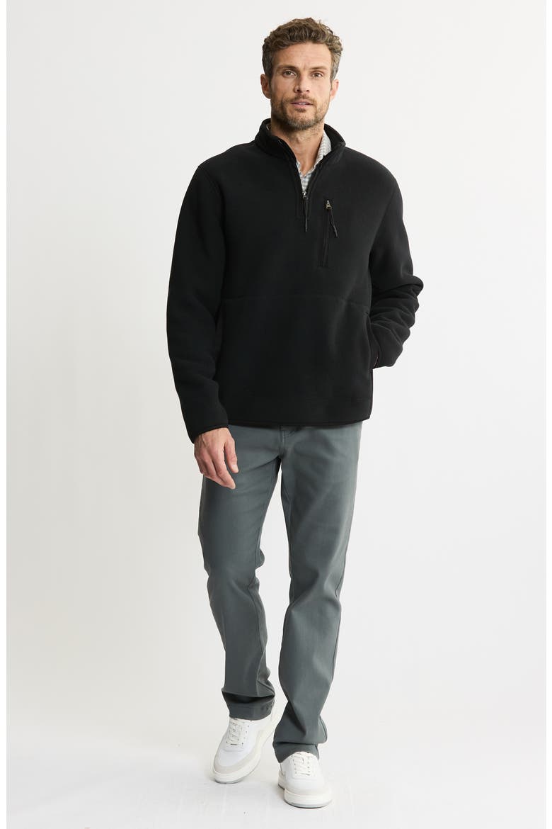 Quarter Zip Fleece Pullover, Alternate, color, BLACK