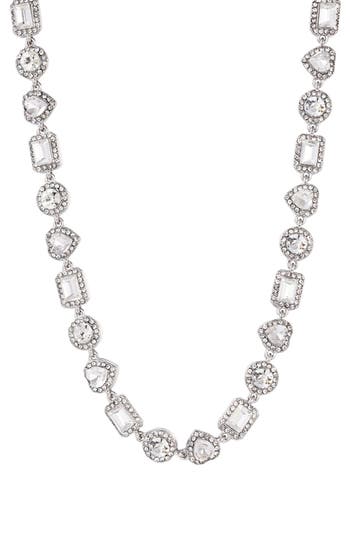 Adornia Crystal Halo Station Necklace
