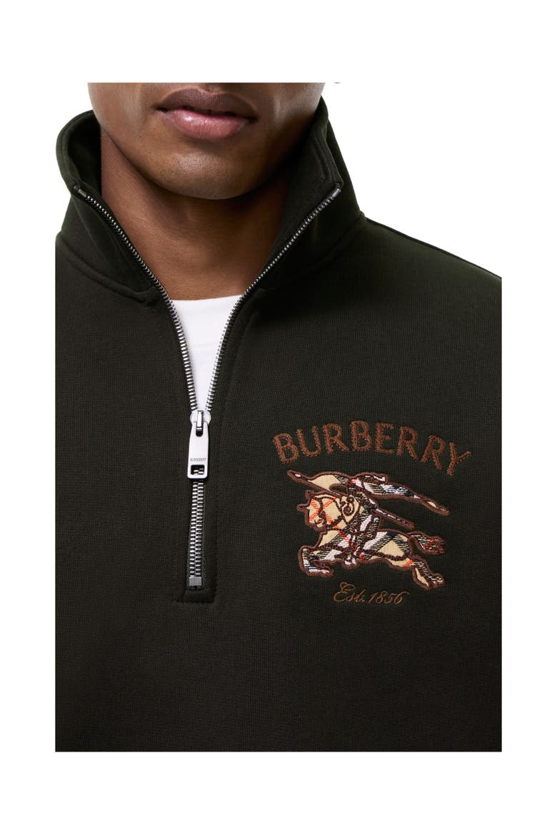 Knight Check Cotton Half-zip Sweatshirt, Alternate, color, Chocolate brown