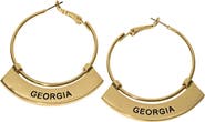 EMERSON STREET Georgia Bulldogs Weller Gold Hoop Earrings