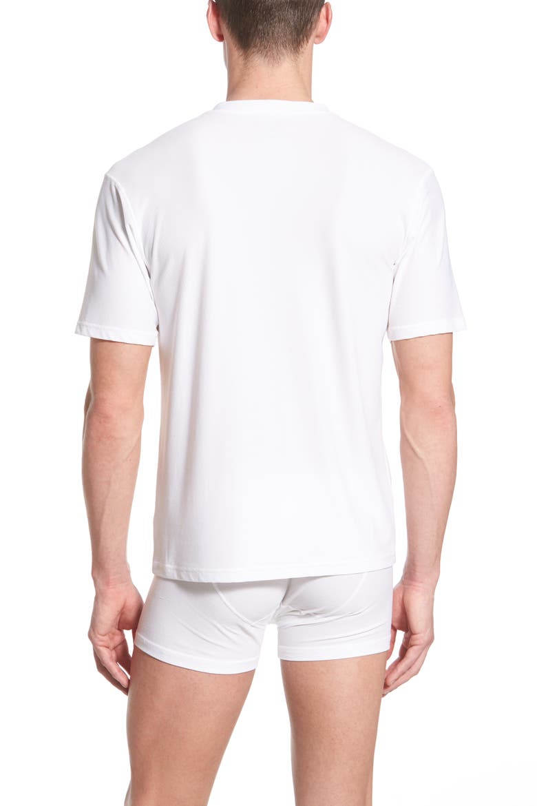 'Give-N-Go' Mesh V-Neck T-Shirt, Alternate, color, WHITE