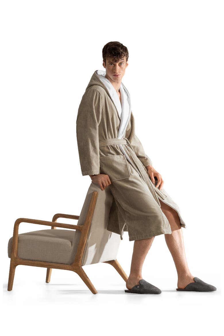 Art Line Men's Bathrobe, Alternate, color, Beige