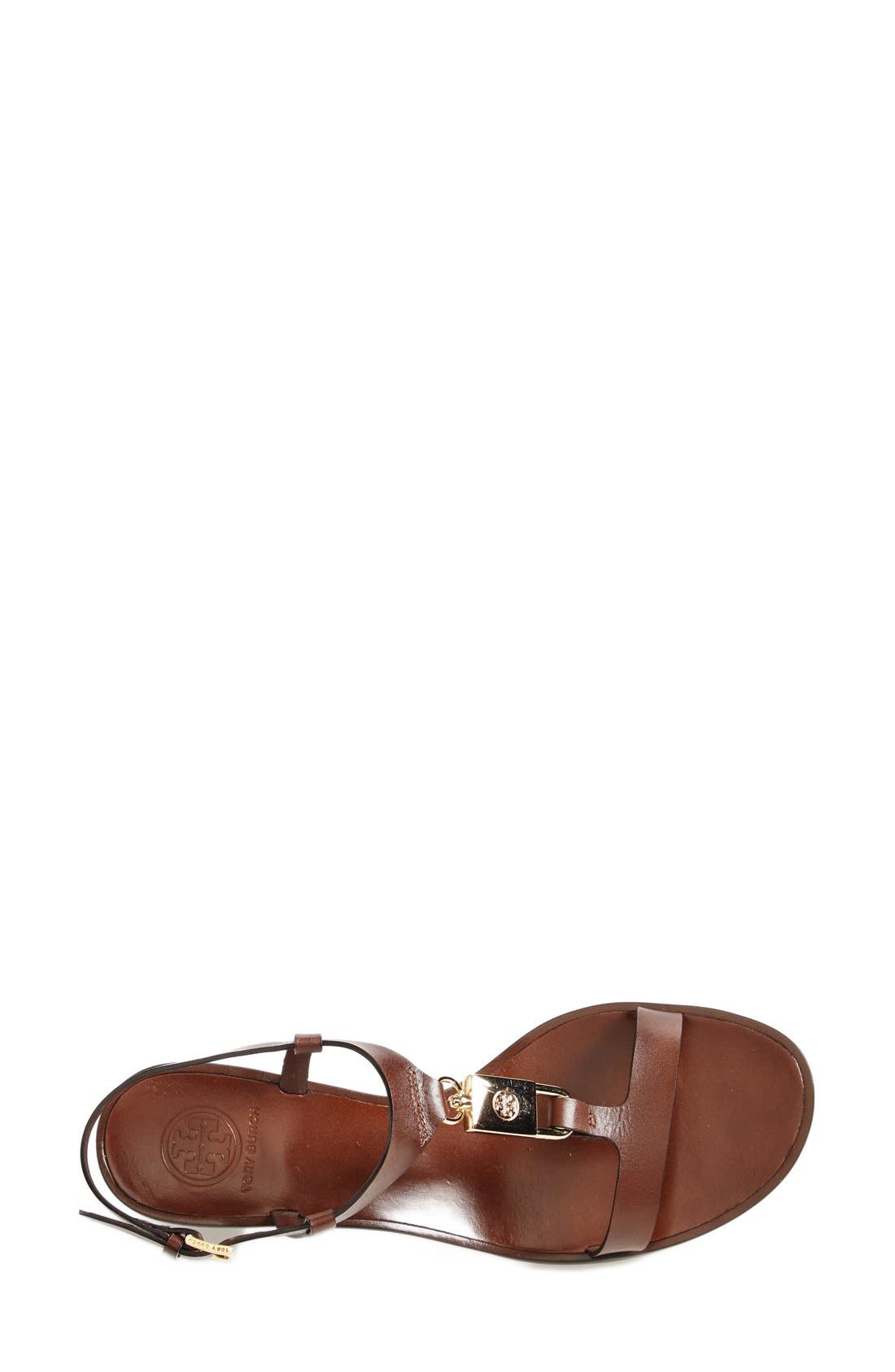 Tory Burch 'Padlock' Leather Sandal, Alternate, color, 