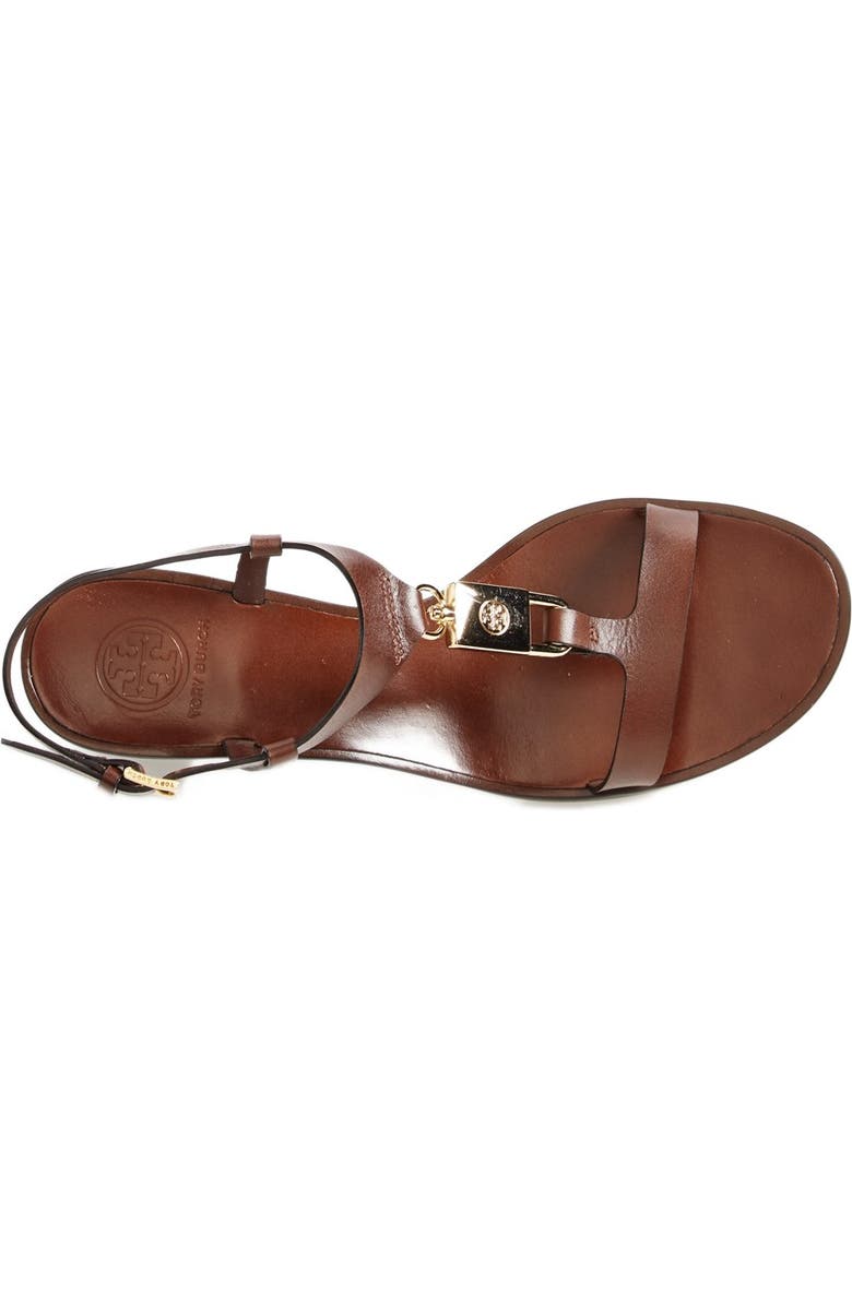 Tory Burch 'Padlock' Leather Sandal, Alternate, color,