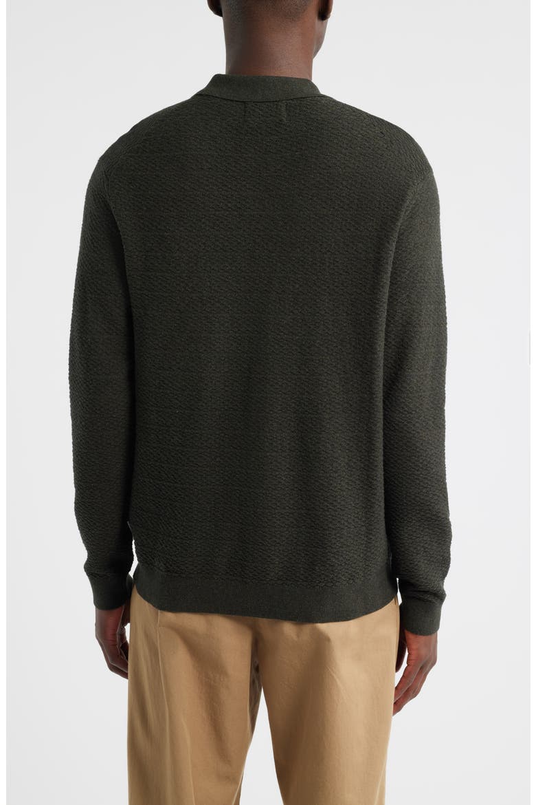 Navi 6499 Ribbed Cotton Full Button Cardigan, Alternate, color, DARK ARMY