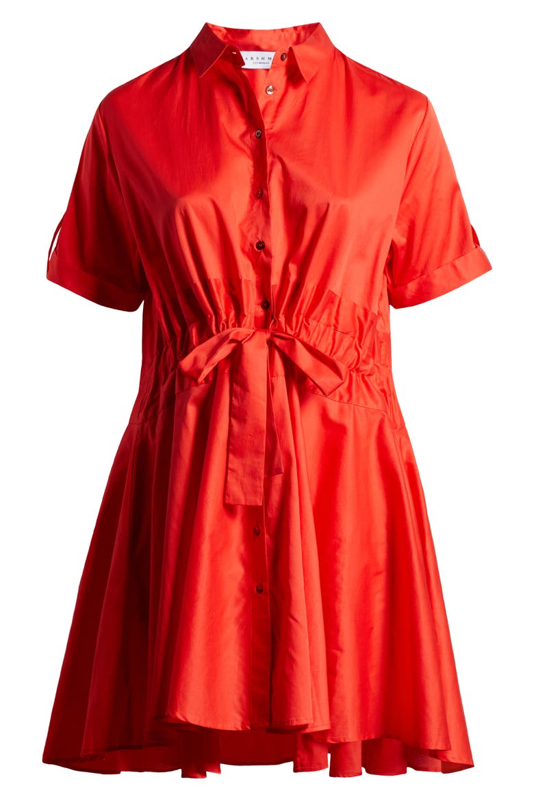Meadow Tie Waist Shirtdress, Alternate, color, POPPY RED